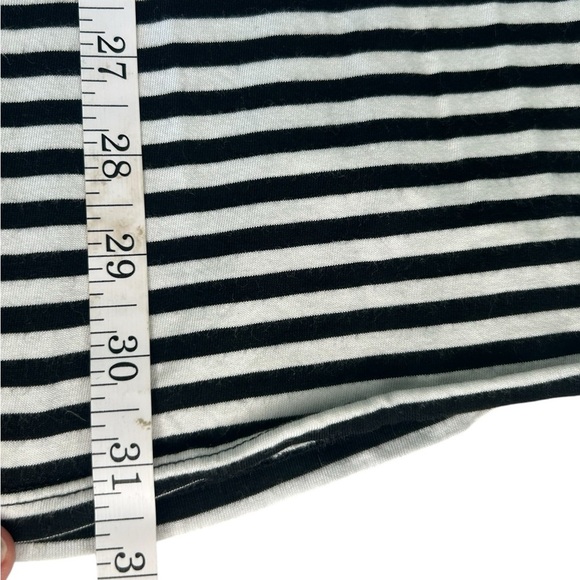 Kate Spade SZ M Black White Striped Ruffle 3/4 Sleeve Shirt Shift Tunic  Dress - Picture 7 of 10